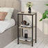 3 -Tier End Table, Tall Nightstand for Small Spaces, Tall Side Table with Storage Shelves, Telephone Table, Small Entry
