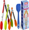 Kaluns Kitchen Tongs, Silicone Tip Stainless Steel Set with Heat Resistant Spatula, 7, 9, 12 Inch