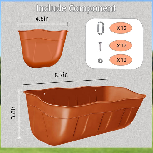 DallerSoode 1.3 6 Pack,Hanging Hanging Chicken Feeders,Duck Feeder Waterer,Small Feed Trough Quart Fence Feed Trough