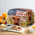 American Flag Toaster Cover, 2 Slice Wide Slot, Highland Cow Sunflower Print, Washable Stain Resistant Small Appliance