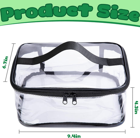4 Packs Clear Toy Storage Bags- 9.4 x 6.7 x 4.3 Inch Transparent PVC Toy Organizing Bags with Zipper- Waterproof Toy Storage Organizer Pouch for Building Blocks, Small Toys (Black) by codree