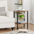 2-Tier Side Table, Wood End Table, Vintage Bedside Nightstand with Open Storage Shelf for Living Room, Bedroom, Office