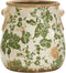 Nearly Natural 6.5in Ceramic Decorative Vase, Tuscan Style Green Floral Scroll Design