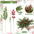 45 Sggvecsy Pcs Artificial Pine Branches Fake Evergreen Norfolk Pine Picks Artificial Red Berry Stems Christmas Cypress