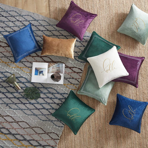 GIGIZAZA Gold Velvet Decorative Throw Pillow Covers - 2 Pack Soft Cushion Cover 12x20 for Sofa Bed