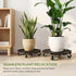 2 Packs 360Lockable 14") ZXZYHFTY Round Wooden Plant Stand with Wheels, Rolling Plant Stand with Wheels for Vertical