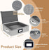 homyfort Platter Storage Case, Hard Shell China Storage Containers with 5 Felt Dividers, Stackable Platter Storage