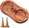 Molain Salt and Pepper Mill Tray, Acacia Wood Tray, Pepper Mill Holder &