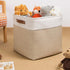 DULLEMELO Cube Storage Bin 13x13, Collapsible Fabric Storage Cube for Organizing Toys, Clothes, Nursery, White & Khaki.