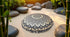 32" Gold Mandala Barmeri Large Floor Pillow Cover - Hippie Decorative Zipped Pouf Ottoman (Gold Black)