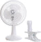 Genesis 6-Inch Clip Fan, Convertible Table-Top & Clip Fan with Two Quiet Speeds, Ideal for Home, Office, White