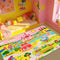 Booooom Jackson Enchanting Kids Pink Castle Rug with Cartoon Park-Flower,Shoes,Clothes,House Design-Perfect for