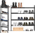 4-Tier 16 Simple Houseware Expandable Shoe Racks with Shelves for Pairs of Shoes, Black