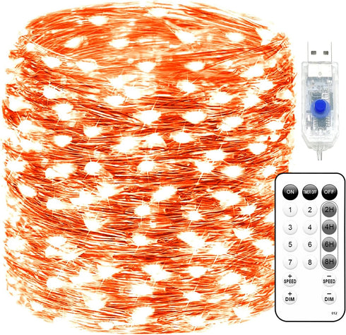 Fairy Lights 66ft 200 LED USB Twinkle String Lights Plug in Silver