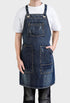 5-Pockets Cotton Denim Apron Soft - Unisex Adjustable Bib Apron with Perfect for Kitchens