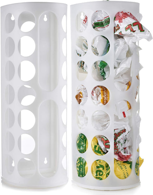 Handy Laundry Grocery Bag Storage Holder, 2-Pack Large Bag Dispenser for Neatly Storing Plastic Shopping Bags