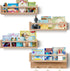 Generic Bookshelves,Set 4 BOMID Wall of Natural Wood Floating Bookshelf,Nursery Shelves,Floating Book Shelves
