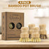 4 Pack Set, Bamboo Dish Brush Natural Palm Dish Scrubber for Pots and Vegetables, Sisal Bristle Bamboo Scrub Brush