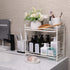 zccz 2-Tier Bathroom and Kitchen Organizer - Skincare Organizers - Easy Assembly Bathroom Storage - White Cream Color Bathroom Counter Organizer - Multi-Purpose Bathroom Organizer Countertop by zccz