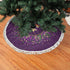 FREEHOTU Mardi Gras Christmas Tree Skirt - Purple Gold Fleur De Lis with Gorgeous Edge Tassel Lace for 48" Ornaments