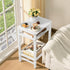 3-Tier YUFAM Side Table End Table Tall Night Stand for Living Room Bedroom Bathroom Office Furniture White