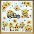 decalmile Sunflower Double Sided Window Clings, Gnomes Summer Flowers Window Stickers for Glass Doors