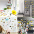 Tevxj Construction Vinyl Gel Clings, 20 Pcs Yellow & Black Transportation Stickers for Kids, Reusable Wall Decor