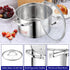 LIANYU 8 QT Stock Pot, Heavy Duty Stainless Steel, Large Cooking Pot for Pasta, Soup, Noodles, with Glass Lid