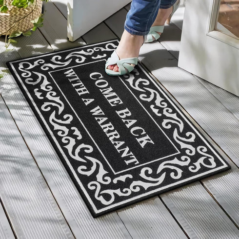 Door Mats Welcome Mat Outdoor Indoor with Non Slip Rubber Backing Durable Easy to Clean Entrance Funny Mat for Home Farmhouse Patio Front Door Mats Come Back with A Warrant Door Mats by Lzuso