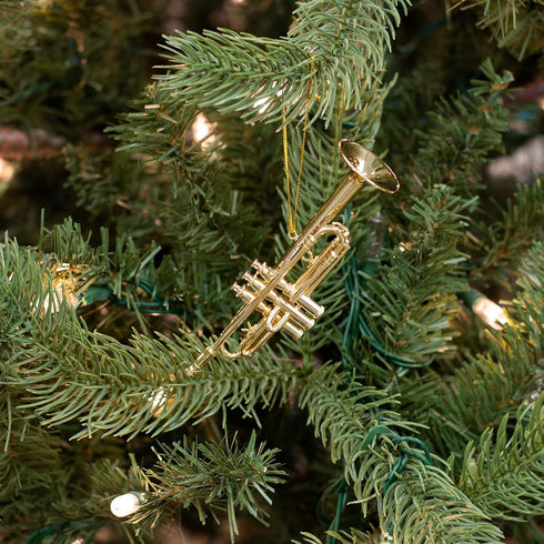 Broadway Gifts 3.5" Gold Brass Trumpet Ornament Decoration
