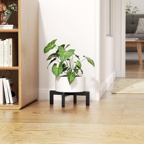 3.6 bussdis Plant Stand Holder Single Plant Riser For Indoor Outdoor Flower Pot Stand Tall IN Metal Black