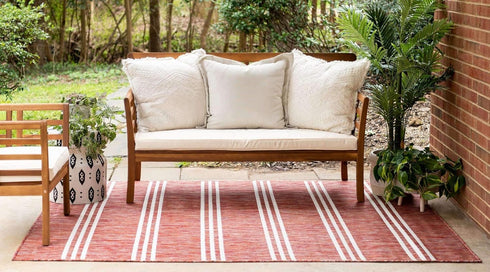 Unique Loom Jill Zarin Outdoor Collection Area Rug - Anguilla (Rust Red/Ivory, 2' 2' x 3' 1' Rectangle)
