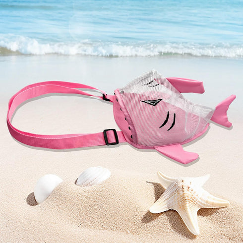 Anandming (2, Sea Shell Bags for Beach, Mesh Seashell Holder,Shelling Collecting Tools Travel Sand Toys Storage Bucket