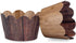 Woodgrain Cupcake Wrappers for Rustic Weddings, Set of 24 Reversible Woodsy Cup Cake Holder Wraps, Brown