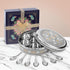 7 7 7 (7.3 Inch) KSJONE Designer Spice Box, Spice Jars, Holds Spices, Steel Spice Container with Spoons, Storage