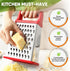 Spring Chef Professional Cheese Grater - XL Stainless Steel 4 Sided Box Grater for Kitchen, Perfect for Parmesan,