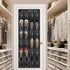 Over The Door Shoe Organizer - Space Saving Shoe Rack with 24 Pockets and Hook, Hanging Shoe Holder (Black)