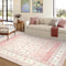 LIVEBOX Pink Area Rug 5x7, Washable Living Room Rug, Pink Rugs for