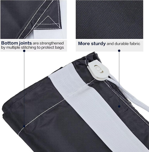HOMEST 2 Pack XL Nylon Laundry Bag with Strap, Large Organizer for Up to 4 Loads of Laundry, Black and Sky Blue