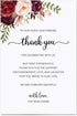 321Done Thank You Placecards for Wedding, Set of 50 Large 4" x 6" Table Setting Cards, Watercolor Red Roses