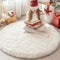 Xexsin Round Fluffy Rugs 4Ft for Girls Bedroom, Cream White Shag Circle