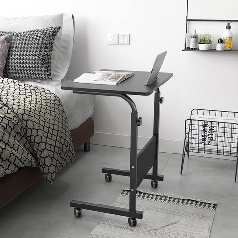 SogesHome 23.6'' Portable Computer Desk, Adjustable Standing Desk with Tablet Slot, Black