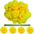 Marigold Artificial Flower Heads Bulk 50Pcs, Yellow Flowers for Diwali Home Decor, DIY Wreath, Garland, Craft, Wedding,