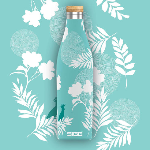 SIGG Insulated Water Bottle Meridian Sumatra Birds - Leakproof & Extra-Slim, BPA Free, 17 Oz