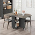 2 Set 4, Space Saving Folding Dining Table with Tier Storage-Extendable Drop Leaf Farmhouse Wood Kitchen Dining Room