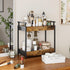 Countertop 2 Counter KLM Coffee Station Organizer, Tier Wooden Shelf for Coffee Bar Accessories, Condiment Storage