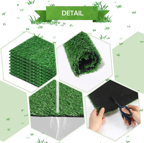 12 12 12 Inch Nuanchu Pieces x Artificial Grass Square Mats Fake Grass Tiles Placemats Turf Patch Table Centerpieces