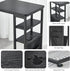 28"(H) 3-Tier C Shaped End Table with Charging Station, C Table with Storage Bag, Under Couch Table C-Shaped End Table