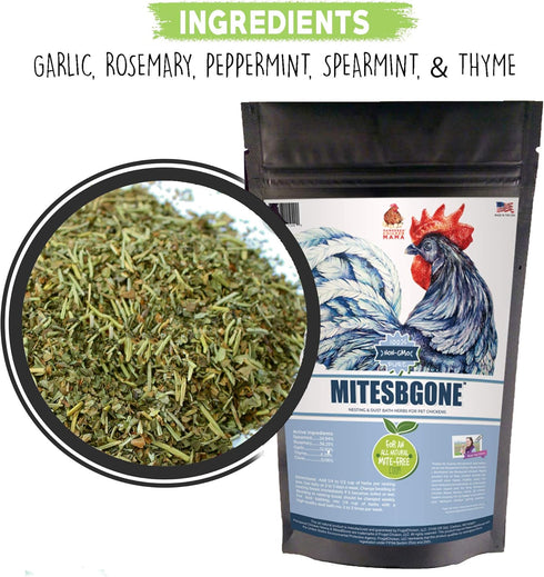 16 oz (1 lb) Pampered Chicken Mama Backyard Chicken Nesting Herbs - MitesBGone All-Natural Backyard Chicken Feed