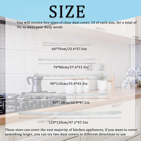 50pcs Disposable Thickened Small Appliance Dust Covers, Clear Plastic with Elastic, Oil Dust Proof for Blender, Air